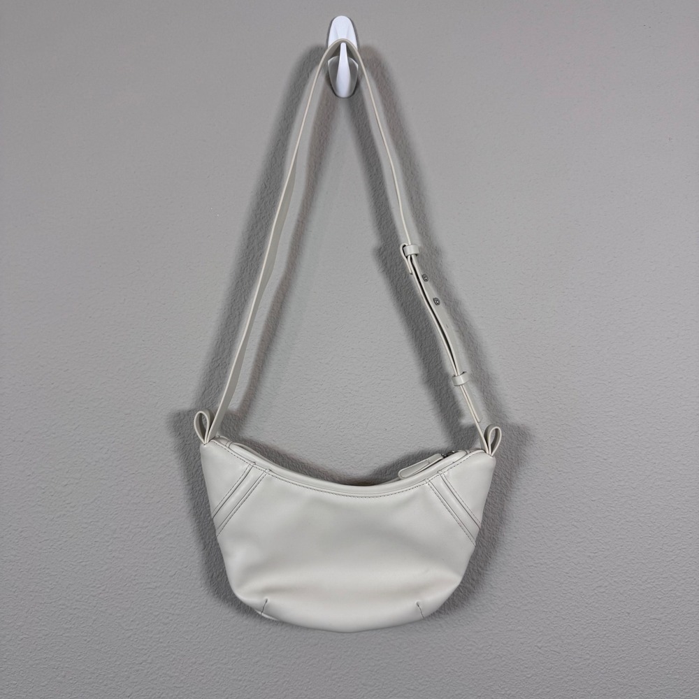 Zara Off White Faux Leather Crescent Crossbody Bag Y2K Clean Girl Everyday